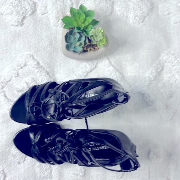 Kenneth Cole Black Caged Stiletto Heels Size 9.5 - Picture 9 of 12